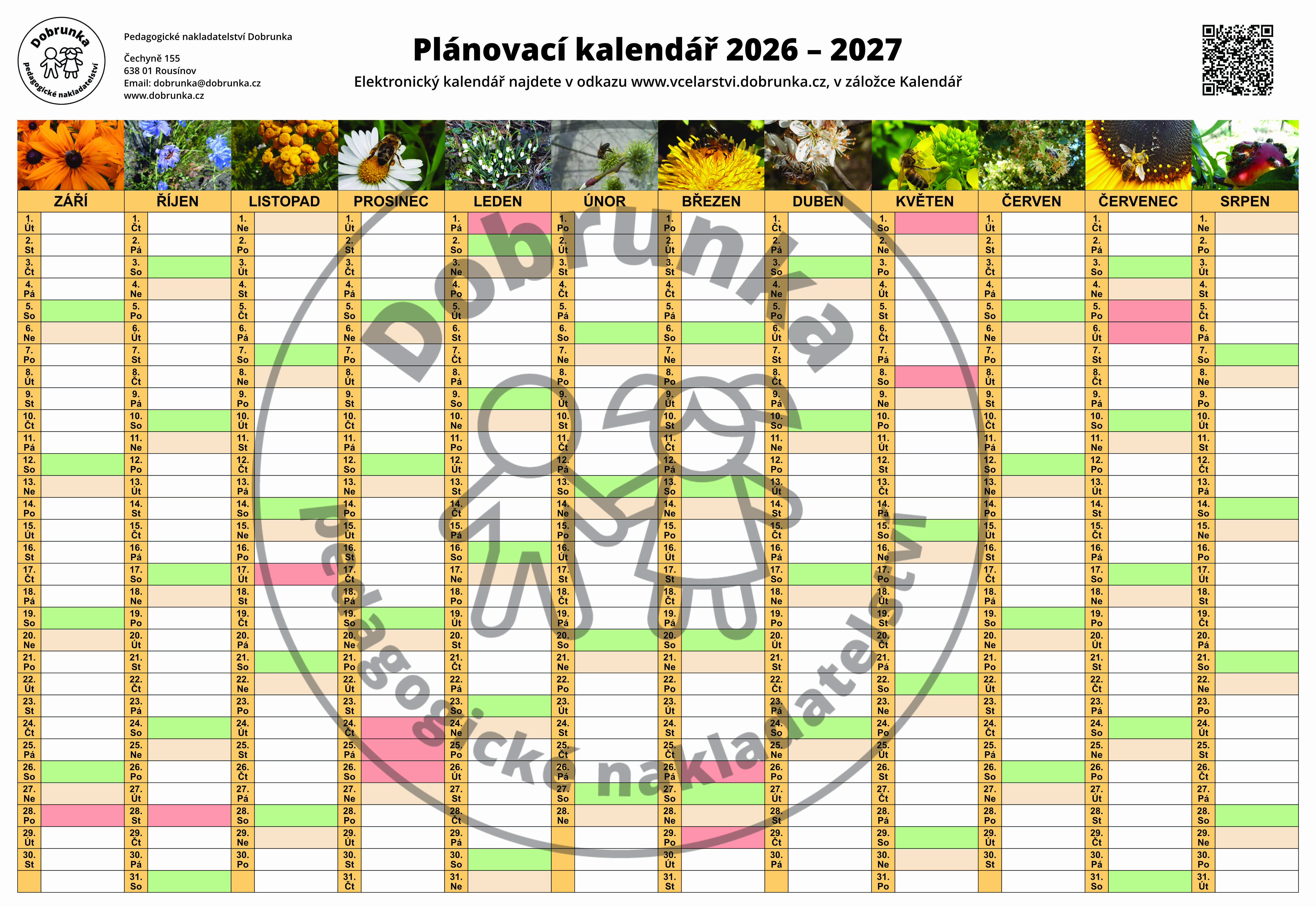 Plánovací (organizační) kalendář 2026/27